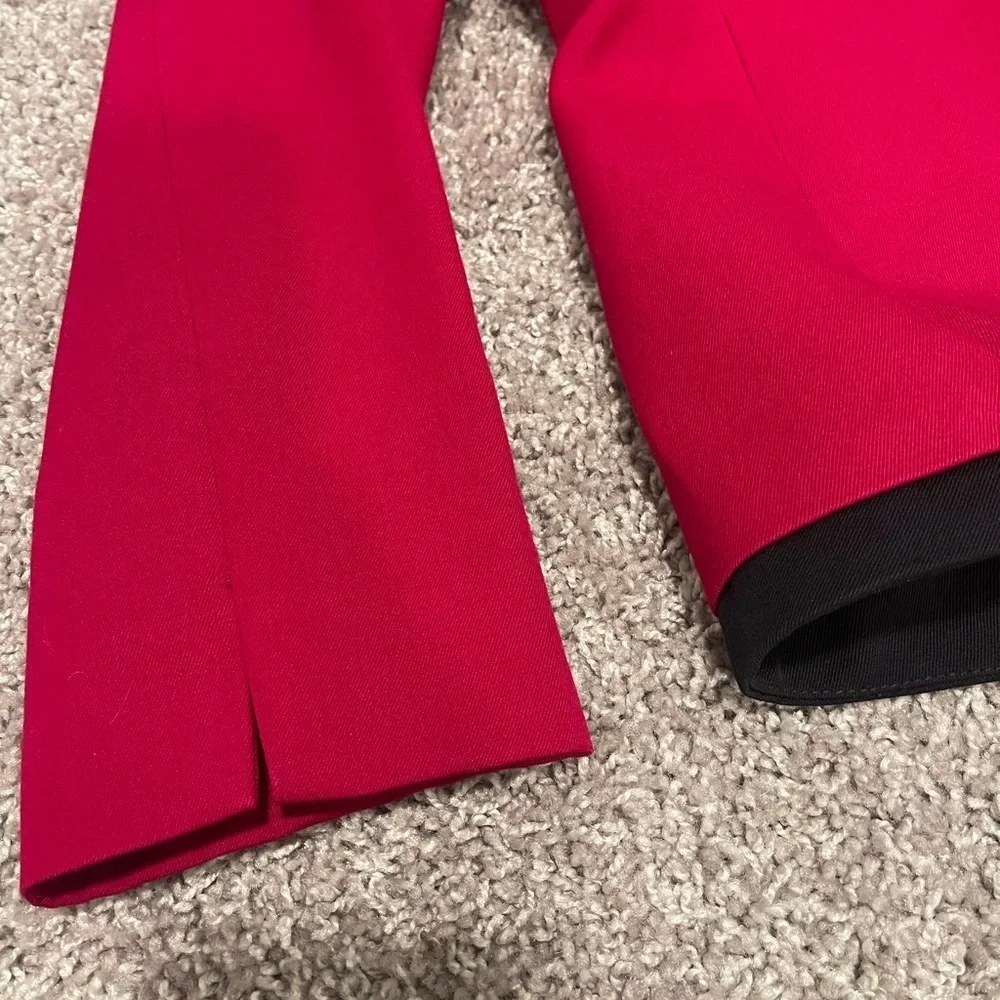 Christian Dior | Vintage Wool Blazer Coat Button Front Fuschia Black Made in USA